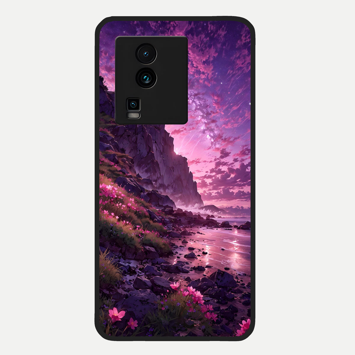  Twilight Blossom Coast Glass Case For iQOO Neo 7 Pro back cover – full design glossy printed glass finish