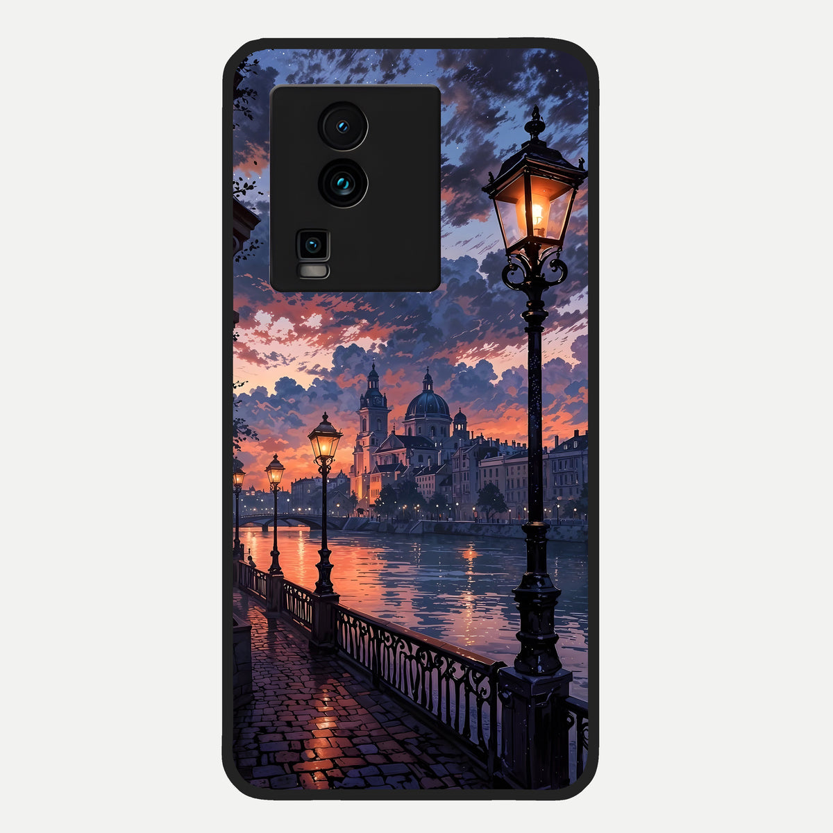  Twilight River Lights Glass Case For iQOO Neo 7 Pro back cover – full design glossy printed glass finish