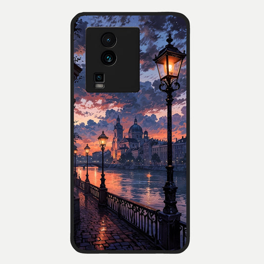  Twilight River Lights Glass Case For iQOO Neo 7 Pro back cover – full design glossy printed glass finish