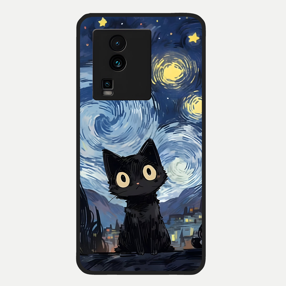  Van Gogh Cat Glass Case For iQOO Neo 7 Pro back cover – full design glossy printed glass finish