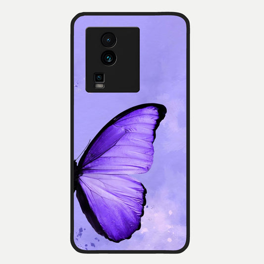  Violet Dream Wing Glass Case For iQOO Neo 7 Pro back cover – full design glossy printed glass finish