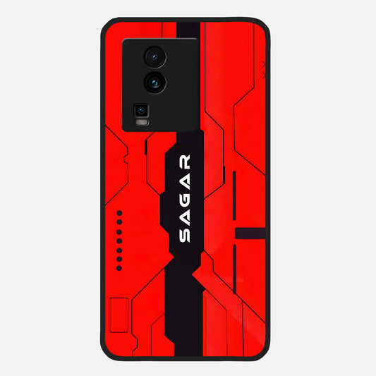  Voltage Rise CYBERPUNK Custom Name Glass Case For iQOO Neo 7 Pro back cover – personalized glossy printed glass finish