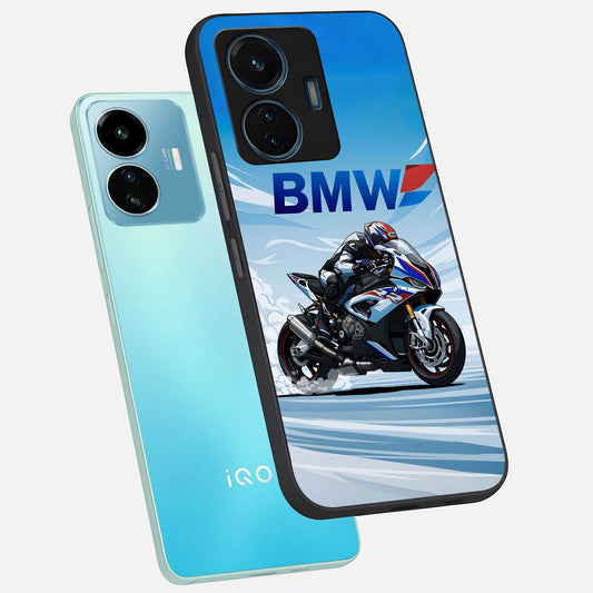 BMW Power Drift phone case For iQOO Z6 Lite 5G showing premium glass back cover with detailed artwork