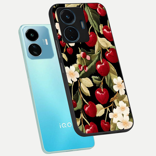  Blooming Spendor Bird phone case For iQOO Z6 Lite 5G showing premium glass back cover with detailed artwork