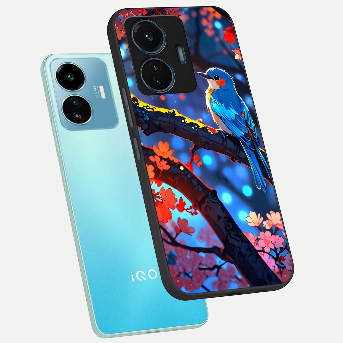  Blooming Water Drift phone case For iQOO Z6 Lite 5G showing premium glass back cover with detailed artwork
