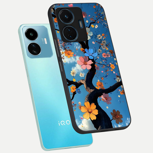  Blossom Dream Sky phone case For iQOO Z6 Lite 5G showing premium glass back cover with detailed artwork