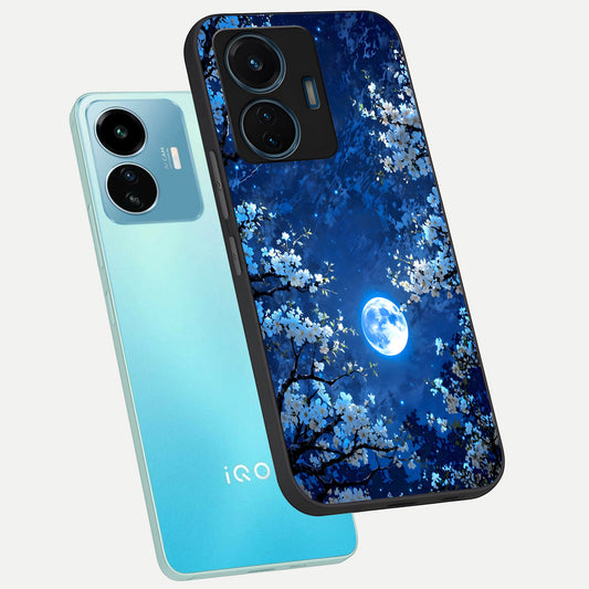  Blossom Moonlight Sky phone case For iQOO Z6 Lite 5G showing premium glass back cover with detailed artwork