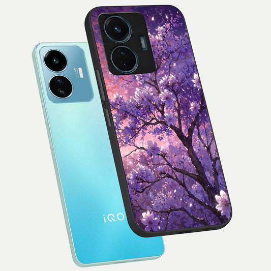  Blossom Tree phone case For iQOO Z6 Lite 5G showing premium glass back cover with detailed artwork