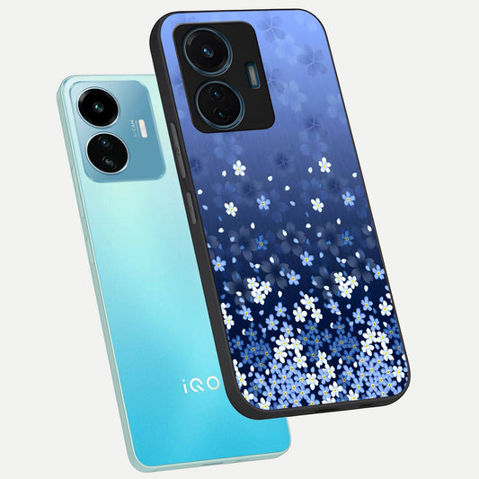  Blue Starry phone case For iQOO Z6 Lite 5G showing premium glass back cover with detailed artwork