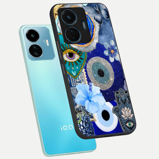  Celestial Blue Vision phone case For iQOO Z6 Lite 5G showing premium glass back cover with detailed artwork