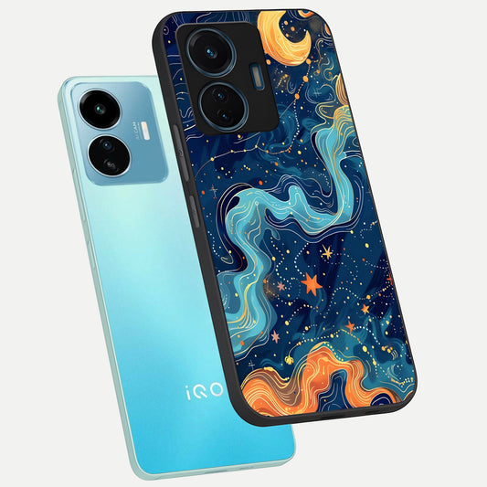  Celestial Dream Flow phone case For iQOO Z6 Lite 5G showing premium glass back cover with detailed artwork