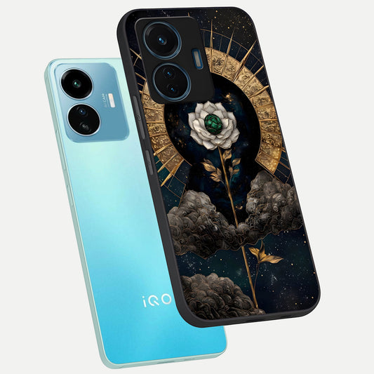  Celestial Lotus Morang phone case For iQOO Z6 Lite 5G showing premium glass back cover with detailed artwork