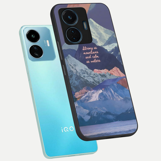  Celestial Mountain Calm phone case For iQOO Z6 Lite 5G showing premium glass back cover with detailed artwork