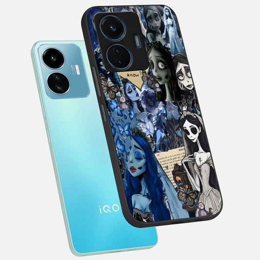 Corpse Bride Posters phone case For iQOO Z6 Lite 5G showing premium glass back cover with detailed artwork