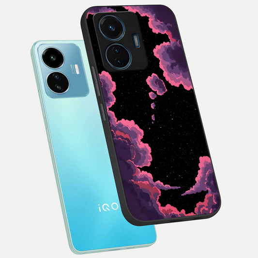  Cosmic Cloud Journey phone case For iQOO Z6 Lite 5G showing premium glass back cover with detailed artwork