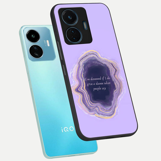  Damned People Quote phone case For iQOO Z6 Lite 5G showing premium glass back cover with detailed artwork