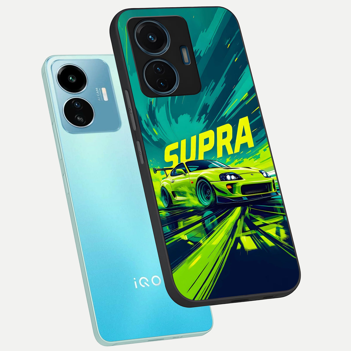  Electric Supra Thunder phone case For iQOO Z6 Lite 5G showing premium glass back cover with detailed artwork