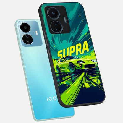 Electric Supra Thunder phone case For iQOO Z6 Lite 5G showing premium glass back cover with detailed artwork