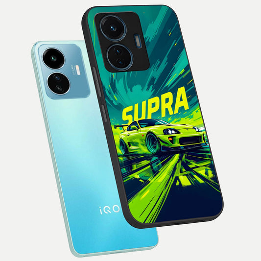  Electric Supra Thunder phone case For iQOO Z6 Lite 5G showing premium glass back cover with detailed artwork