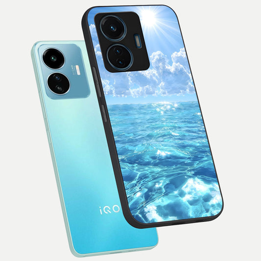  Endless Ocean Horizon phone case For iQOO Z6 Lite 5G showing premium glass back cover with detailed artwork