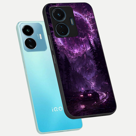  Eternal Cosmic Drive phone case For iQOO Z6 Lite 5G showing premium glass back cover with detailed artwork