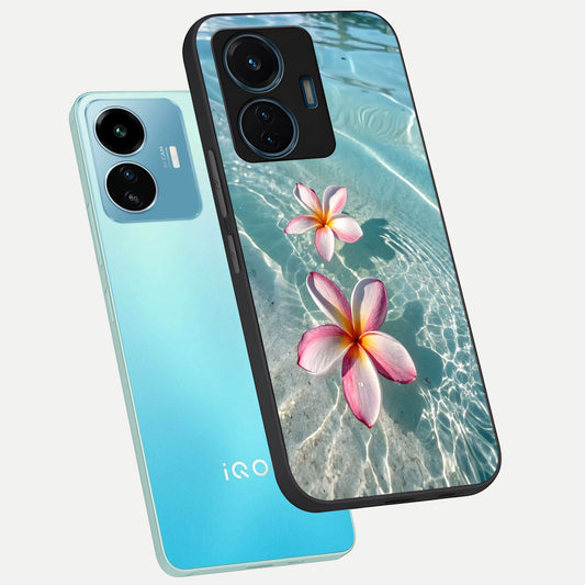  Floating Bloom Bliss phone case For iQOO Z6 Lite 5G showing premium glass back cover with detailed artwork