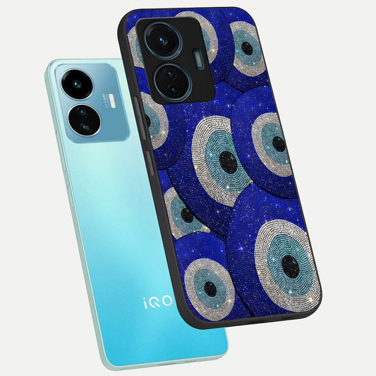  Galaxy Eye Flow phone case For iQOO Z6 Lite 5G showing premium glass back cover with detailed artwork