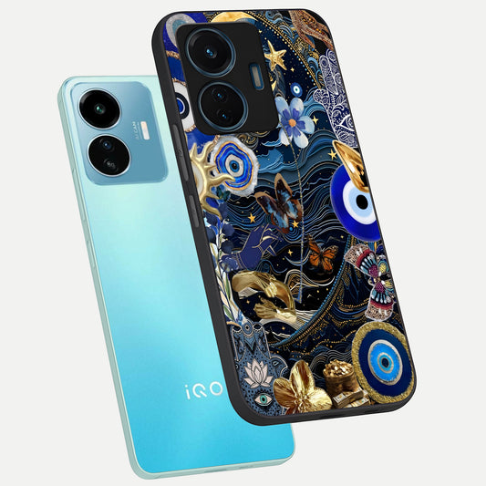  Golden Moon Magic phone case For iQOO Z6 Lite 5G showing premium glass back cover with detailed artwork