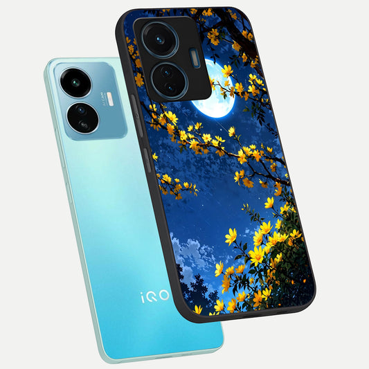  Golden Night Glow phone case For iQOO Z6 Lite 5G showing premium glass back cover with detailed artwork