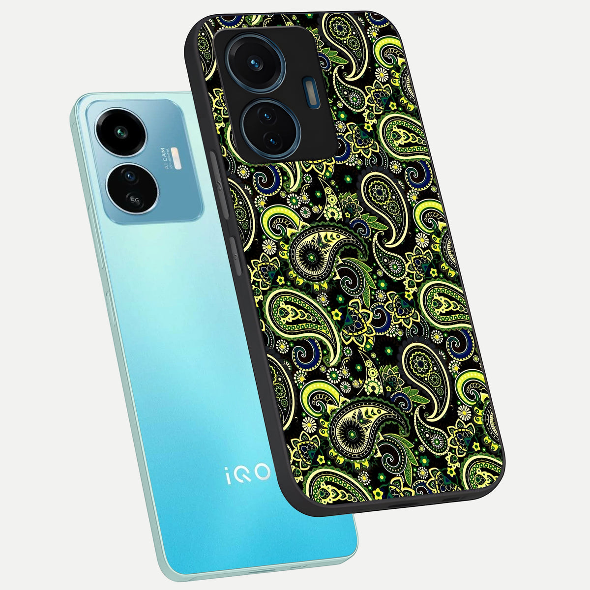  Green Lemon phone case For iQOO Z6 Lite 5G showing premium glass back cover with detailed artwork
