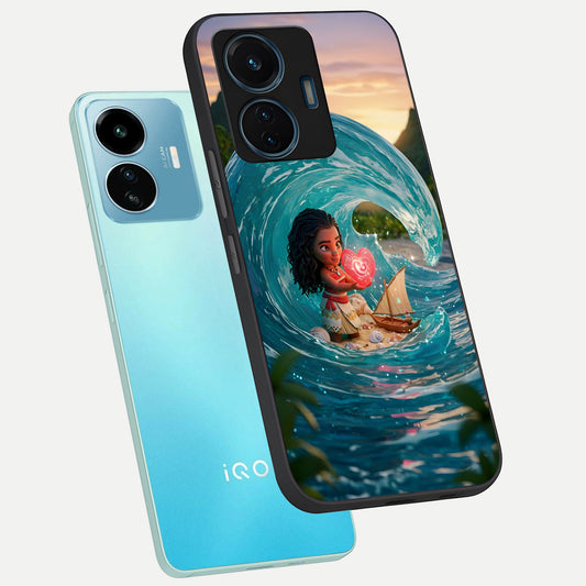  Heart of Ocean phone case For iQOO Z6 Lite 5G showing premium glass back cover with detailed artwork