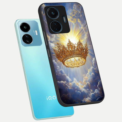  Heavenly Crown Light phone case For iQOO Z6 Lite 5G showing premium glass back cover with detailed artwork