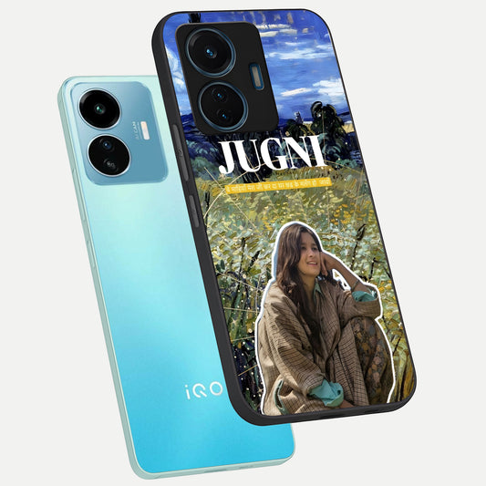  Jugni Soul Vibes phone case For iQOO Z6 Lite 5G showing premium glass back cover with detailed artwork