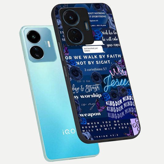  Kingdom Faith Glow phone case For iQOO Z6 Lite 5G showing premium glass back cover with detailed artwork