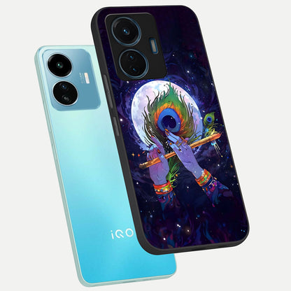  Krishna Hands Art phone case For iQOO Z6 Lite 5G showing premium glass back cover with detailed artwork