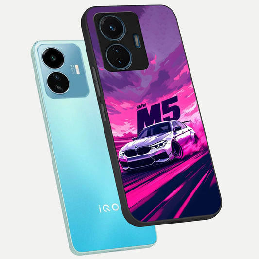 MS Neon Car phone case For iQOO Z6 Lite 5G showing premium glass back cover with detailed artwork