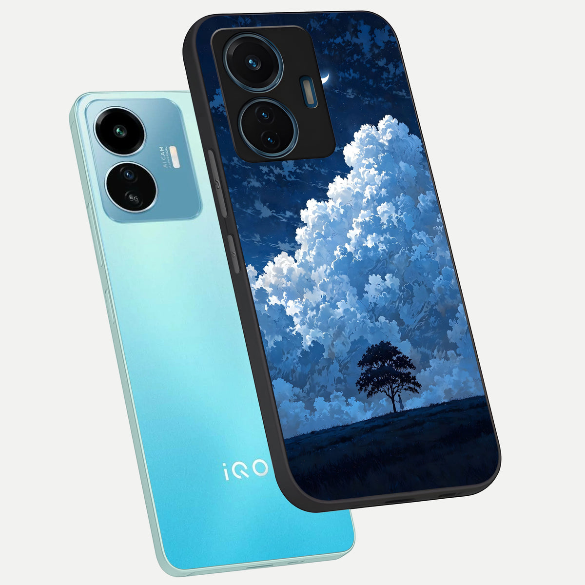  Midnight Sky Serenity phone case For iQOO Z6 Lite 5G showing premium glass back cover with detailed artwork