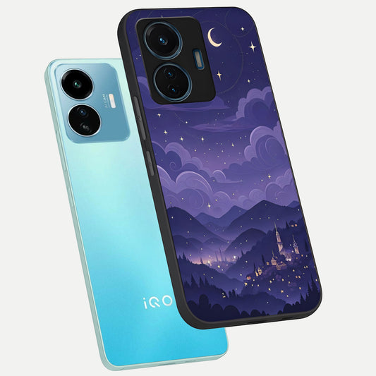  Minimal Night View phone case For iQOO Z6 Lite 5G showing premium glass back cover with detailed artwork