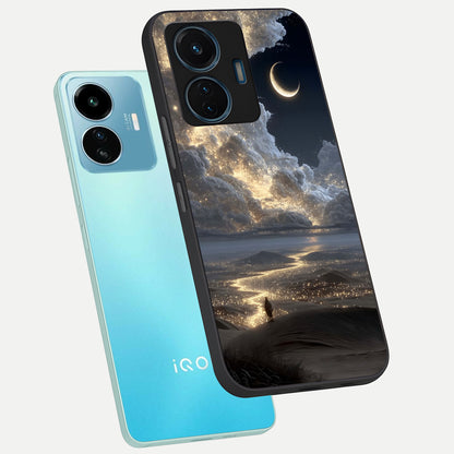  Moonlight Spark Path phone case For iQOO Z6 Lite 5G showing premium glass back cover with detailed artwork