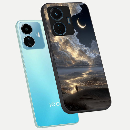  Moonlight Spark Path phone case For iQOO Z6 Lite 5G showing premium glass back cover with detailed artwork