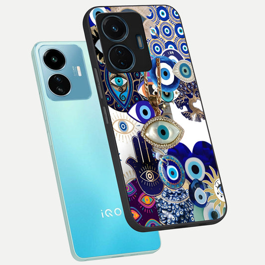  Mystic Charm Eye phone case For iQOO Z6 Lite 5G showing premium glass back cover with detailed artwork