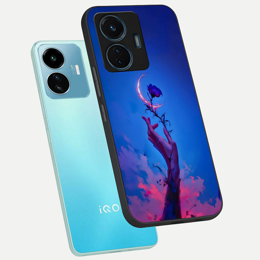  Mystic Hand phone case For iQOO Z6 Lite 5G showing premium glass back cover with detailed artwork