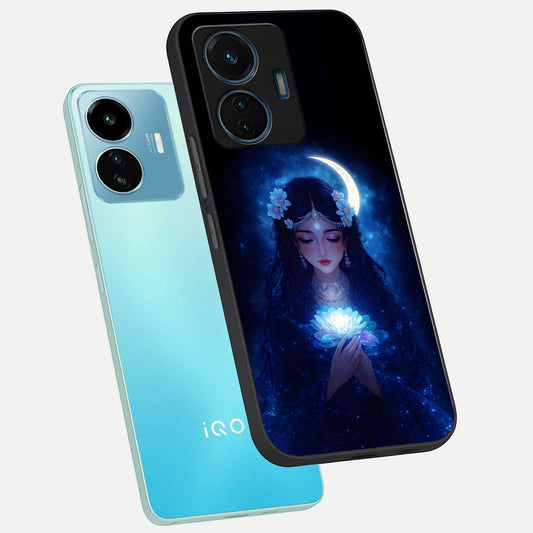  Mystic Moon Queen phone case For iQOO Z6 Lite 5G showing premium glass back cover with detailed artwork