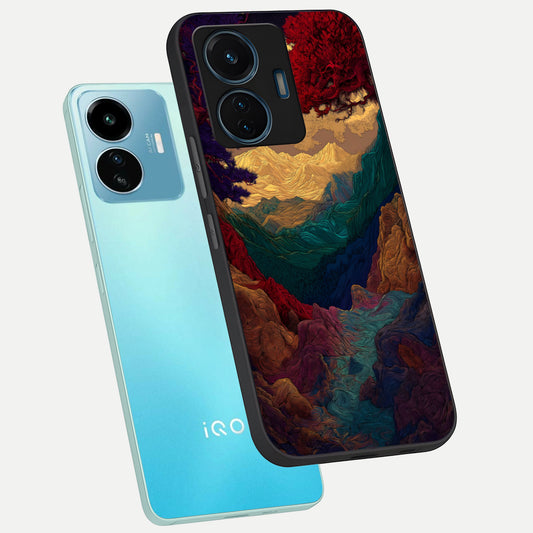  Mystic Valley Light phone case For iQOO Z6 Lite 5G showing premium glass back cover with detailed artwork
