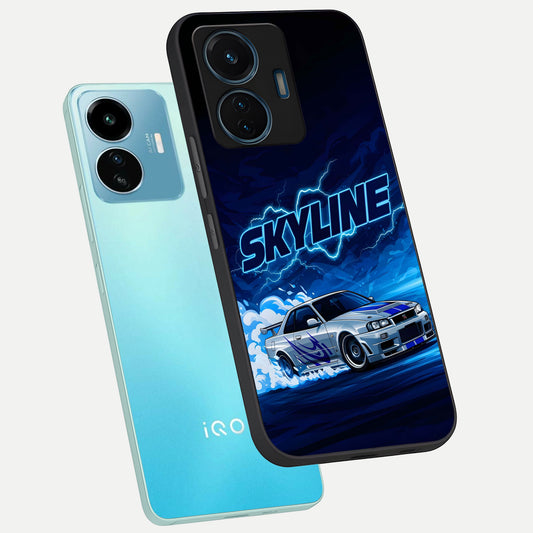  Neon Drift Beast phone case For iQOO Z6 Lite 5G showing premium glass back cover with detailed artwork