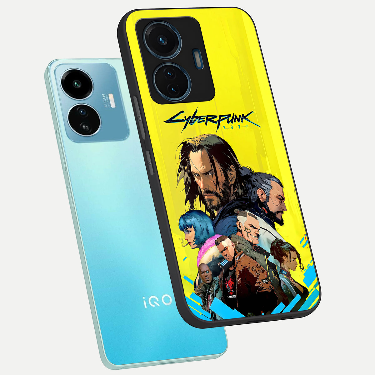  Neon Rebel Genesis phone case For iQOO Z6 Lite 5G showing premium glass back cover with detailed artwork