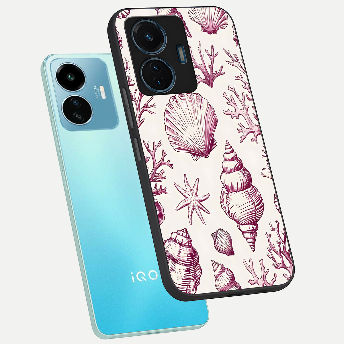  Pink Power Sparks phone case For iQOO Z6 Lite 5G showing premium glass back cover with detailed artwork