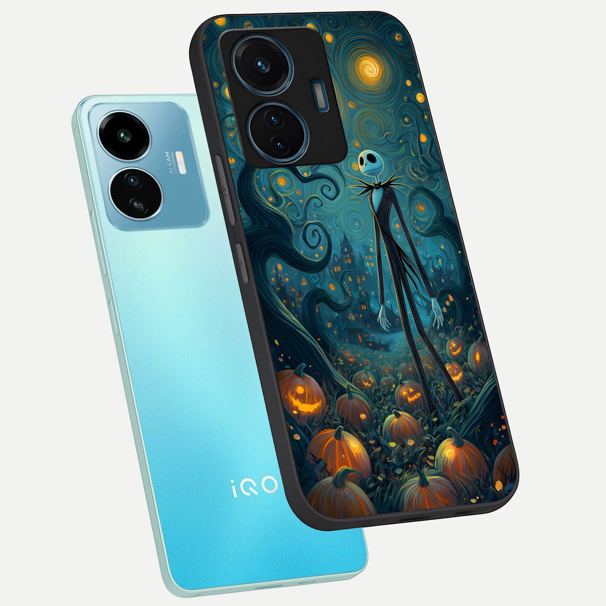  Pumpkin Moonlight Tale phone case For iQOO Z6 Lite 5G showing premium glass back cover with detailed artwork