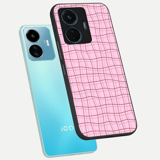  Soft Grid Bliss phone case For iQOO Z6 Lite 5G showing premium glass back cover with detailed artwork