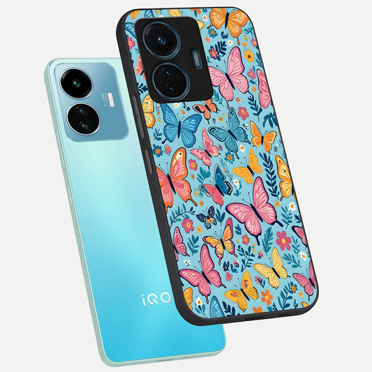  Spring Wing Garden phone case For iQOO Z6 Lite 5G showing premium glass back cover with detailed artwork